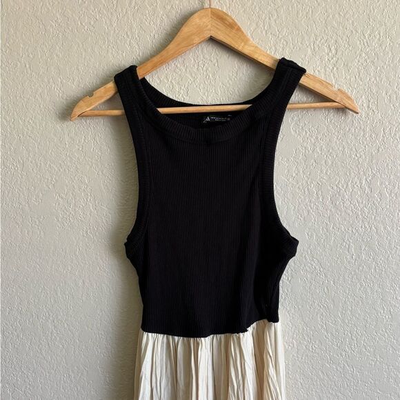 Zara Black Cream Maxi Dress Combination Medium - Picture 4 of 8